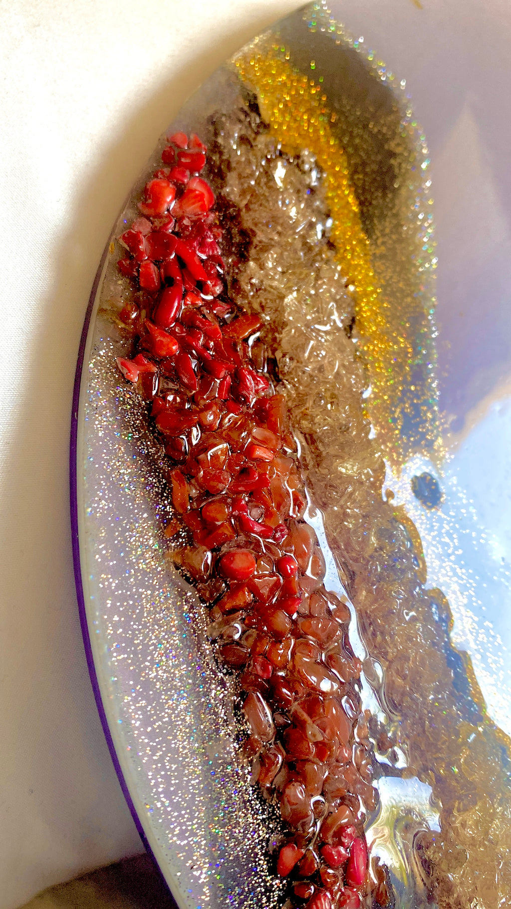 Amethyst & Jasper Decorative Geode Art Wall Hanging or Plate