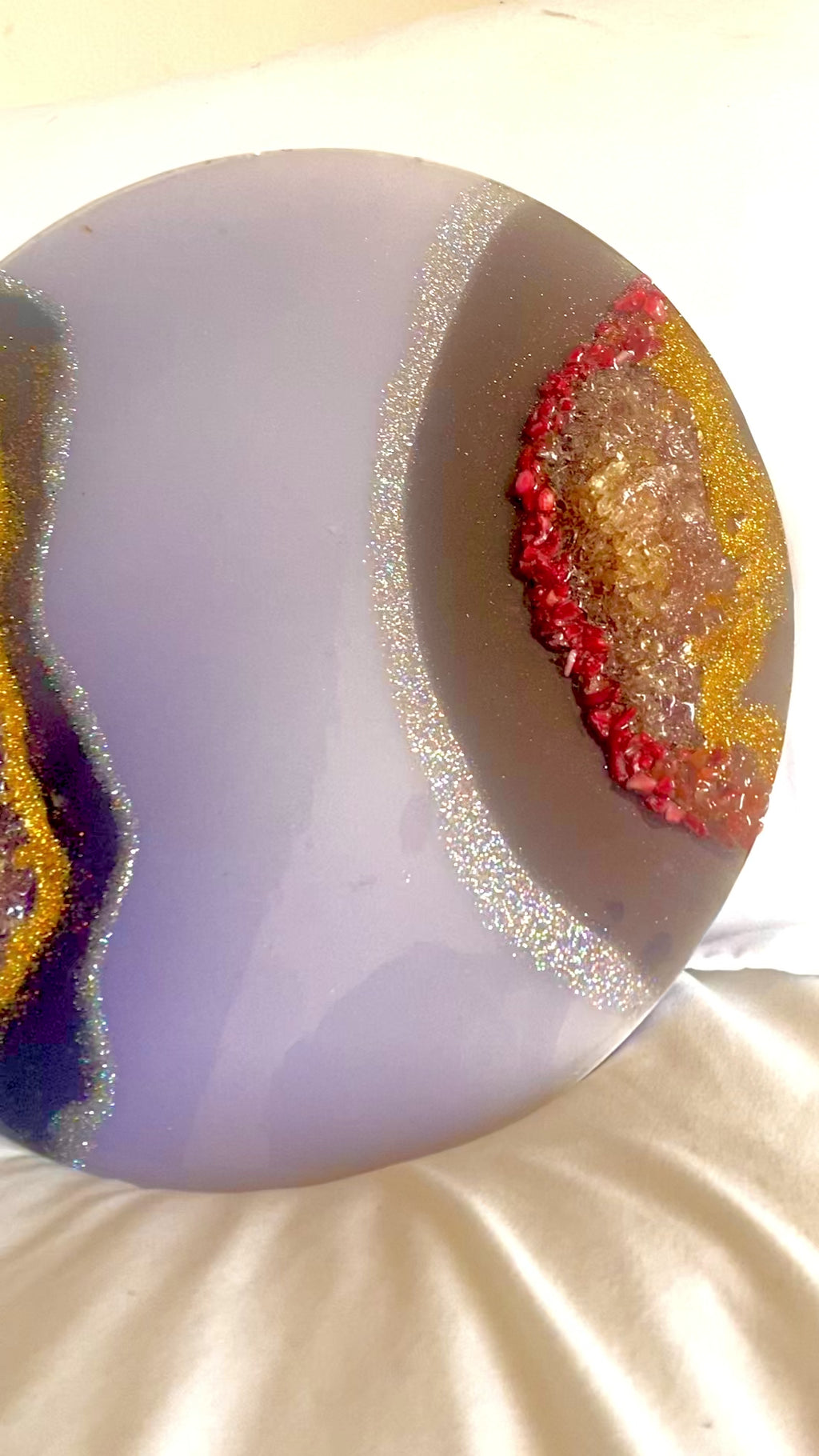 Amethyst & Jasper Decorative Geode Art Wall Hanging or Plate